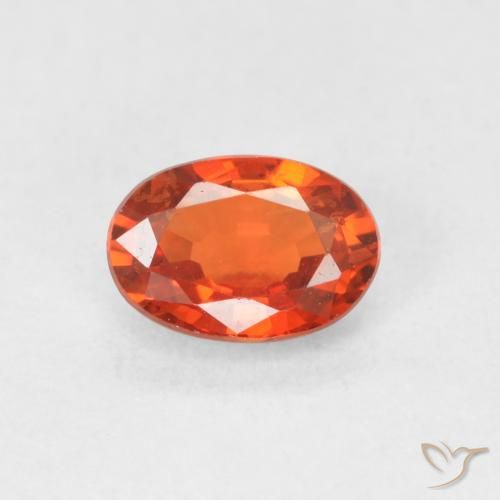 0.67ct Naturale Arancione rossastra Zaffiro, Ovale, VVS-VS