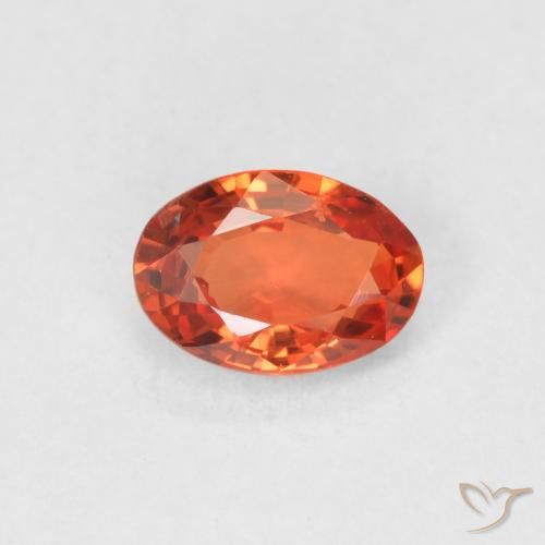 0.60ct Naturale Arancione rossastra Zaffiro, Ovale, VVS-VS