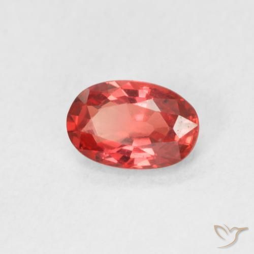 Zaffiro Rosso scarlatto naturale da 0.54 ct, Ovale, VVS-VS