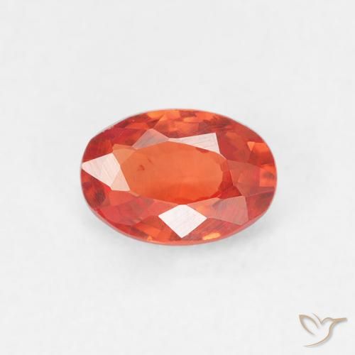 0.55ct Naturale Arancio Medio Zaffiro, Ovale, VVS-VS