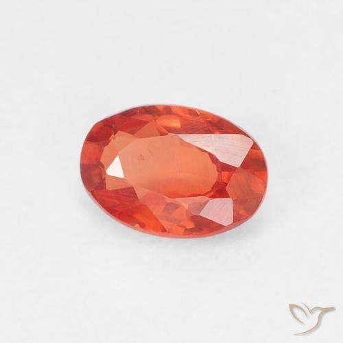 Zaffiro Arancio Medio naturale da 0.55 ct, Ovale, VVS-VS