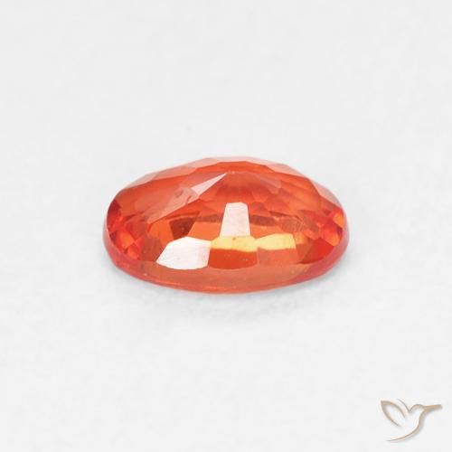 Zaffiro Arancio Medio naturale da 0.55 ct, Ovale, VVS-VS