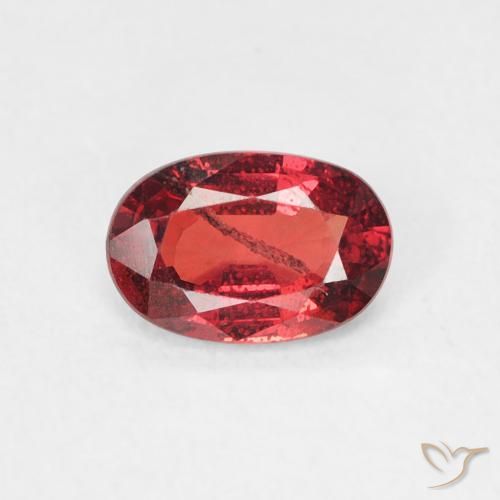 0.56ct Naturale Rosso scuro Zaffiro, Ovale, SI