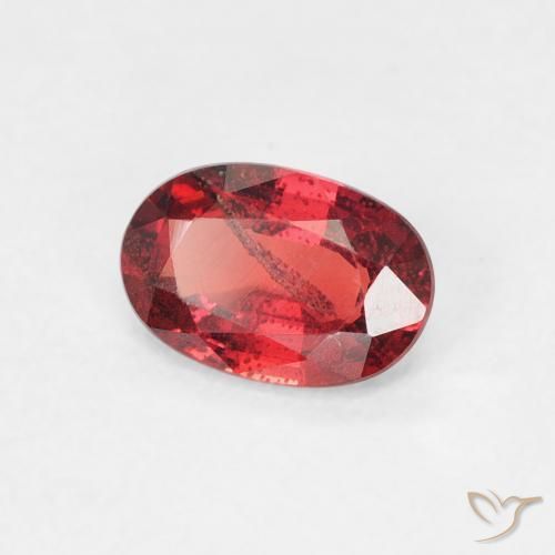 Zaffiro Rosso scuro naturale da 0.56 ct, Ovale, SI