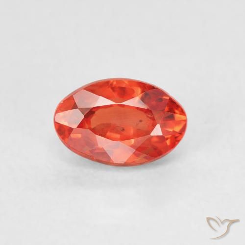 0.68ct Naturale Arancione rossastra Zaffiro, Ovale, VS