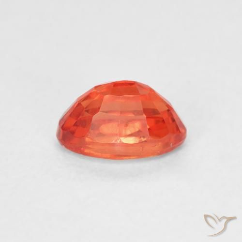 Zaffiro Arancione rossastra naturale da 0.68 ct, Ovale, VS