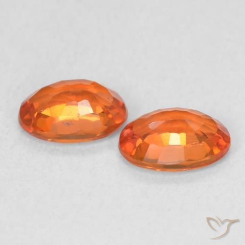 Gemme di Zaffiro Arancione brillante naturale da 1.16 ct, Ovale, VVS-VS