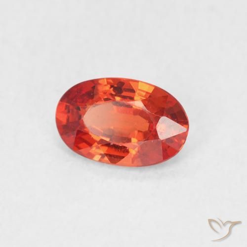 Zaffiro Rosso medio naturale da 0.54 ct, Ovale, VVS-VS
