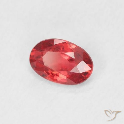 Zaffiro Rosso scarlatto naturale da 0.51 ct, Ovale, VVS-VS