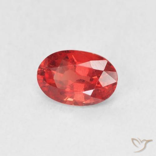 Zaffiro Rosso scarlatto naturale da 0.66 ct, Ovale, VVS-VS