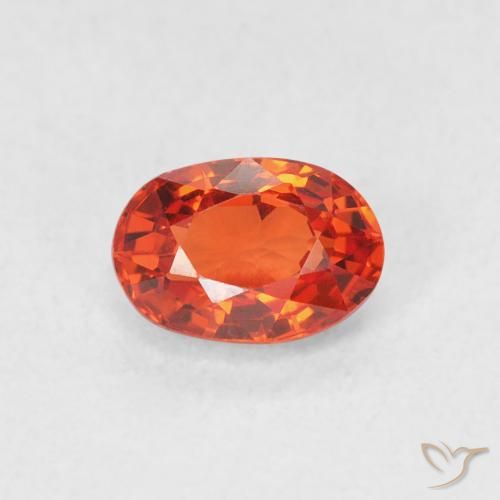 0.76ct Naturale Arancione Ambra Zaffiro, Ovale, VVS-VS