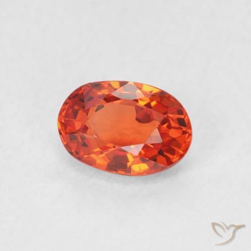 Zaffiro Arancione Ambra naturale da 0.76 ct, Ovale, VVS-VS