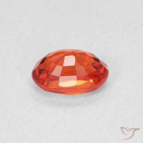 Zaffiro Arancione Ambra naturale da 0.76 ct, Ovale, VVS-VS