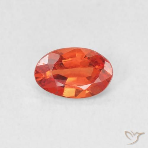 0.54ct Naturale Arancione rossastra Zaffiro, Ovale, VVS-VS