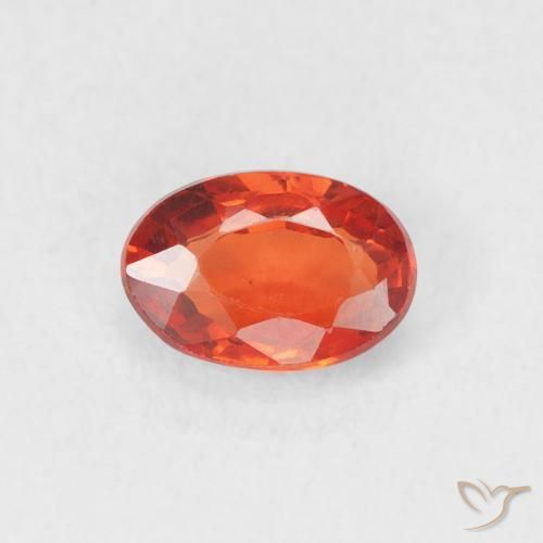 0.70ct Naturale Arancione rossastra Zaffiro, Ovale, VVS-VS