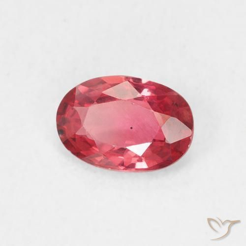 Zaffiro Rosso medio naturale da 0.47 ct, Ovale, VVS-VS