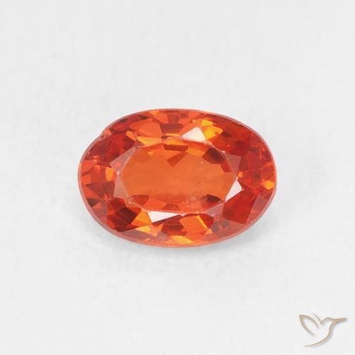 0.69ct Naturale Arancio caldo Zaffiro, Ovale, VS