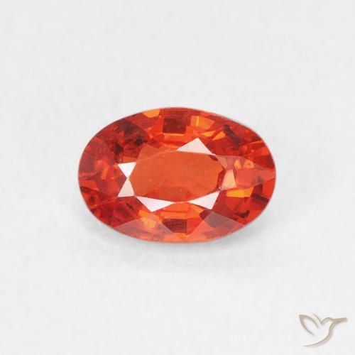 0.64ct Naturale Arancio Medio Zaffiro, Ovale, VS