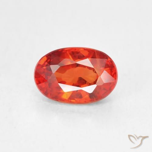 0.83ct Naturale Arancio caldo Zaffiro, Ovale, VS