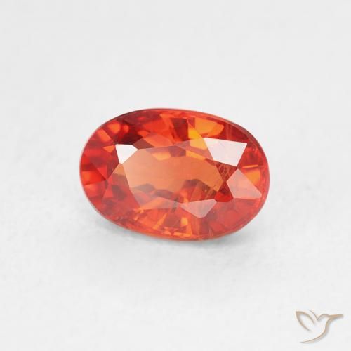 Zaffiro Arancio caldo naturale da 0.83 ct, Ovale, VS