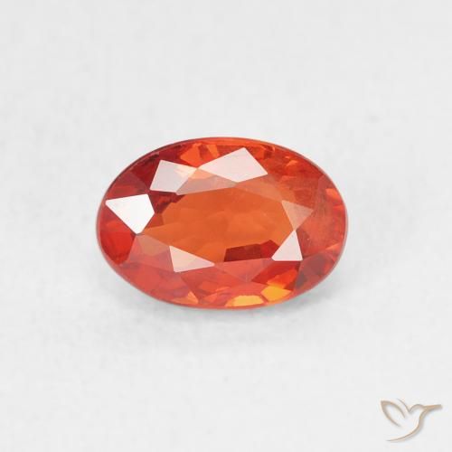0.76ct Naturale Arancione rossastra Zaffiro, Ovale, VS
