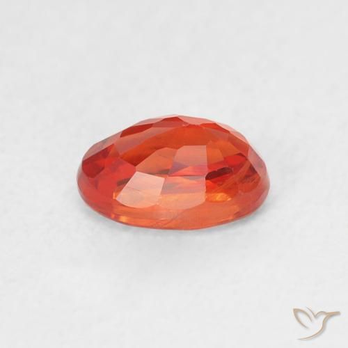 Zaffiro Arancione rossastra naturale da 0.76 ct, Ovale, VS