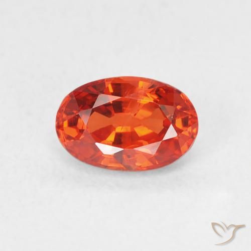 0.72ct Naturale Arancia Fuoco Zaffiro, Ovale, VS