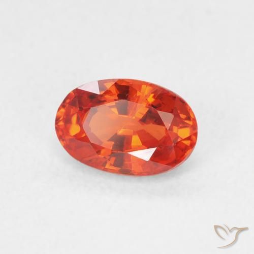 Zaffiro Arancia Fuoco naturale da 0.72 ct, Ovale, VS