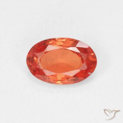 0.56ct Naturale Arancio caldo Zaffiro, Ovale, VS
