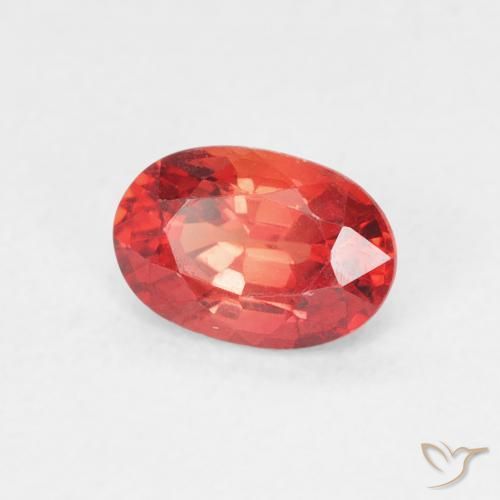Zaffiro Rosso intenso naturale da 0.73 ct, Ovale, VVS-VS