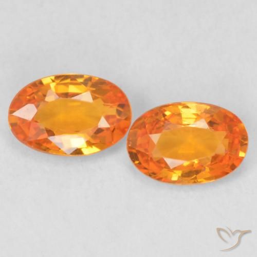 1.12ctw Naturale Arancione brillante Zaffiro, Ovale, VVS-VS