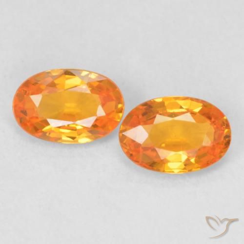 1.08ctw Naturale Arancione brillante Zaffiro, Ovale, VVS