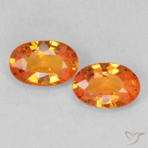 1.07ctw Naturale Arancione brillante Zaffiro, Ovale, VVS