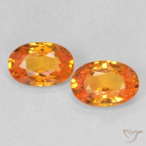 1.08ctw Naturale Arancione brillante Zaffiro, Ovale, VVS