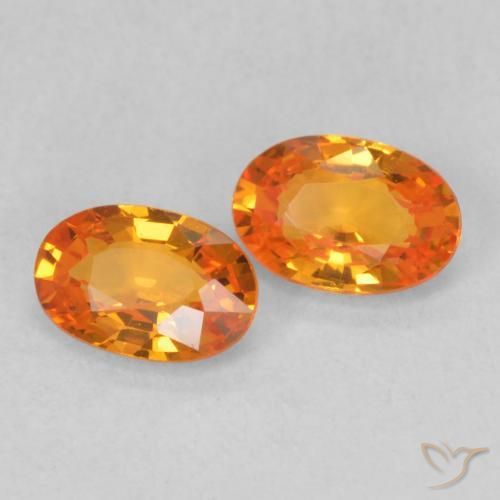 Gemme di Zaffiro Arancione brillante naturale da 1.08 ct, Ovale, VVS