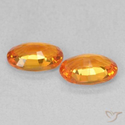 Gemme di Zaffiro Arancione brillante naturale da 1.08 ct, Ovale, VVS