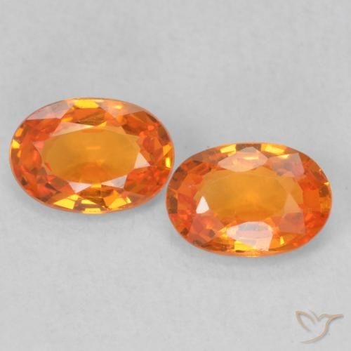 1.20ctw Naturale Arancione brillante Zaffiro, Ovale, VS