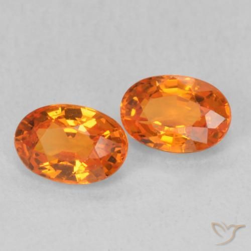 Gemme di Zaffiro Arancio Medio naturale da 1.22 ct, Ovale, VS