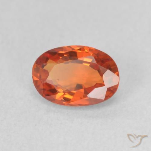Zaffiro Arancio Medio naturale da 0.71 ct, Ovale, VVS-VS