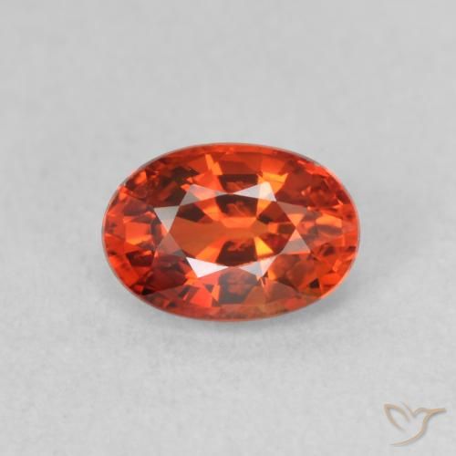 0.73ct Naturale Rosso Ambra Intenso Zaffiro, Ovale, VVS-VS
