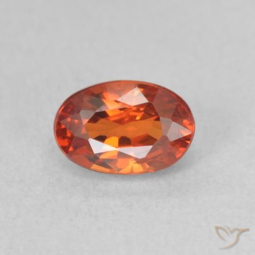 0.84ct Naturale Arancione rossastra Zaffiro, Ovale, VVS-VS