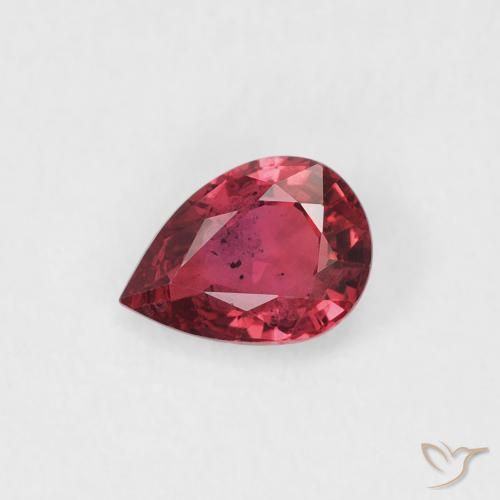 0.50ct Naturale Rosso purpureo Zaffiro, Forma a pera, VS