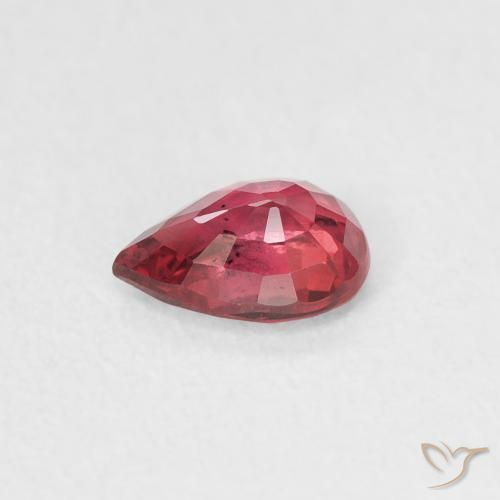 Zaffiro Rosso purpureo naturale da 0.50 ct, Forma a pera, VS