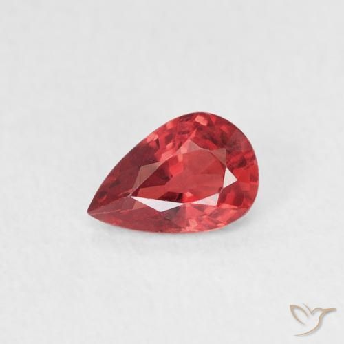 0.42ct Naturale Rosso scarlatto Zaffiro, Forma a pera, VVS-VS