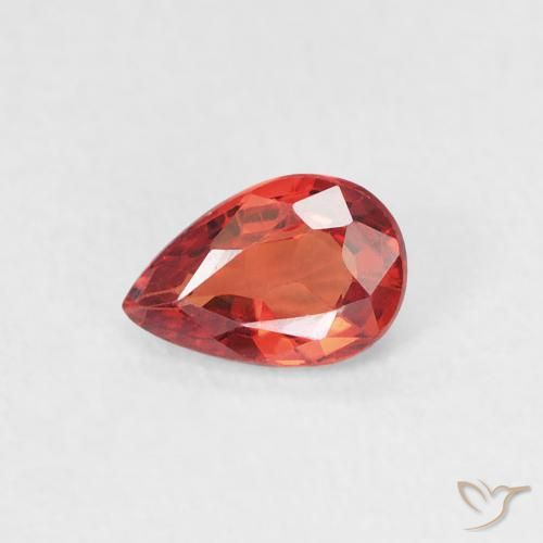 0.46ct Naturale Rosso cremisi brillante Zaffiro, Forma a pera, VVS-VS