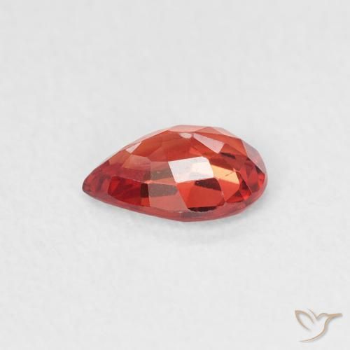 Zaffiro Rosso cremisi brillante naturale da 0.46 ct, Forma a pera, VVS-VS
