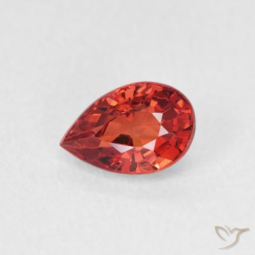 0.64ct Naturale Rosso medio Zaffiro, Forma a pera, VVS-VS