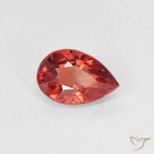 Zaffiro Rosso medio naturale da 0.64 ct, Forma a pera, VVS-VS