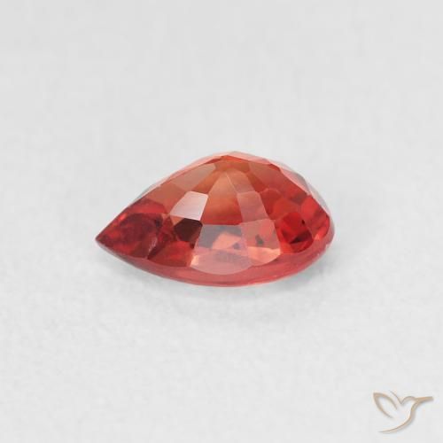 Zaffiro Rosso medio naturale da 0.64 ct, Forma a pera, VVS-VS