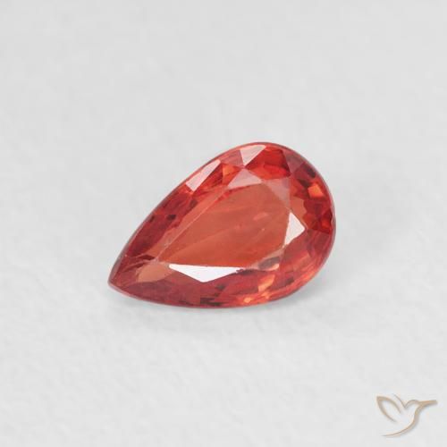 0.44ct Naturale Rosso medio Zaffiro, Forma a pera, VVS-VS